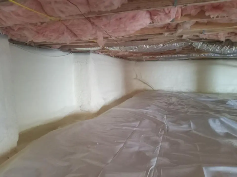 Crawl space encapsulation with closed-cell spray foam for Roof Maintenance in Dartmouth