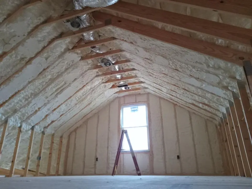 Spray foam roofing application for Crawl Space Insulation project in Dartmouth